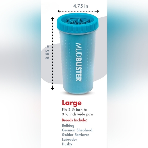 Dexas MudBuster Large Portable Pro Blue Paw Cleaner for Dogs Large Oblong as new - Picture 3 of 4